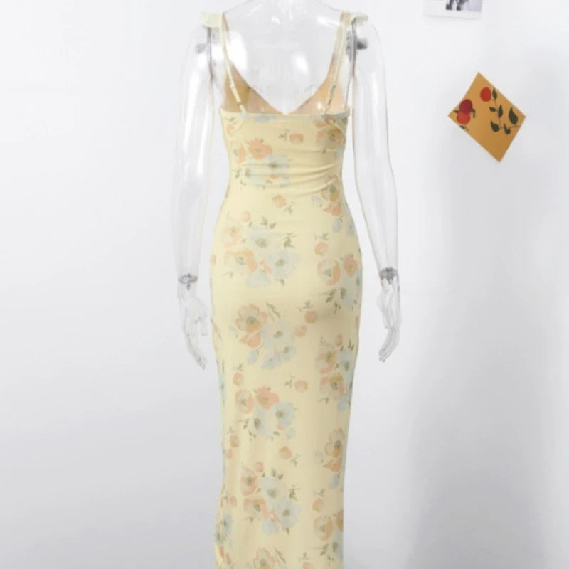 Floral Backless Maxi Dress