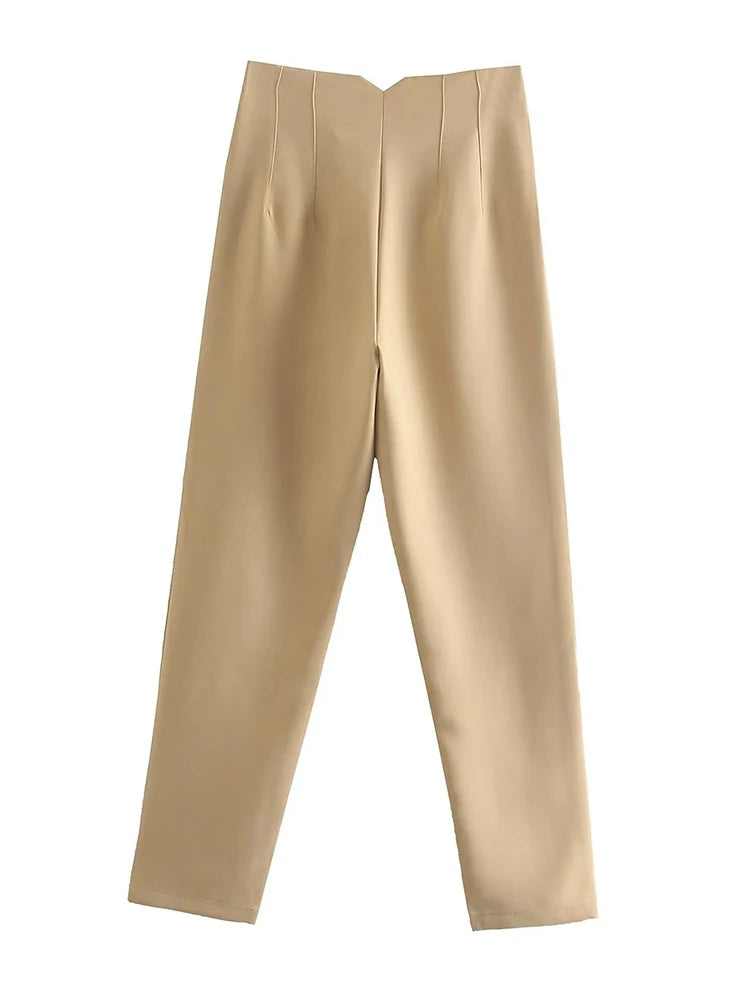 Front Zipper Straight Pants