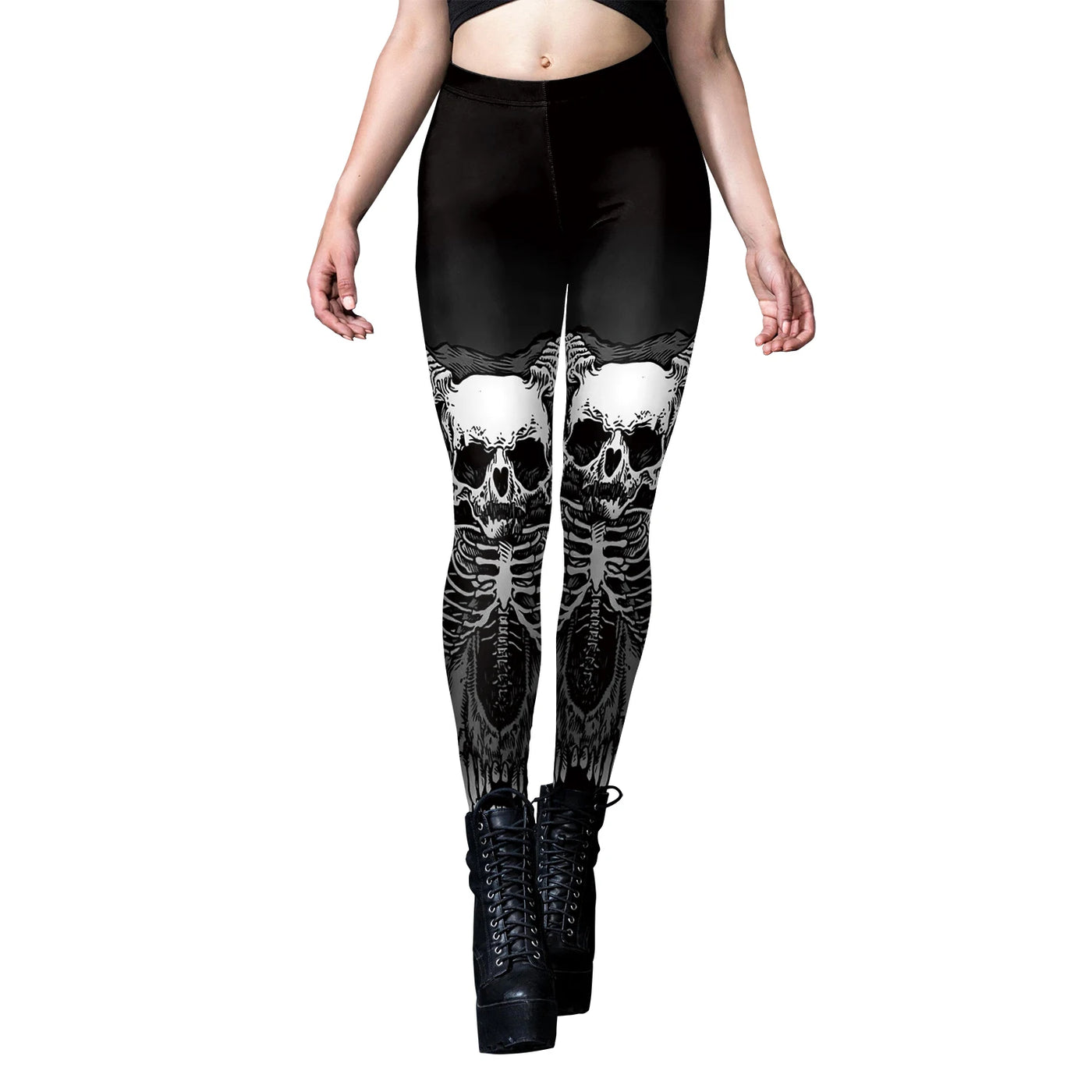 Halloween Skeleton Black Leggings