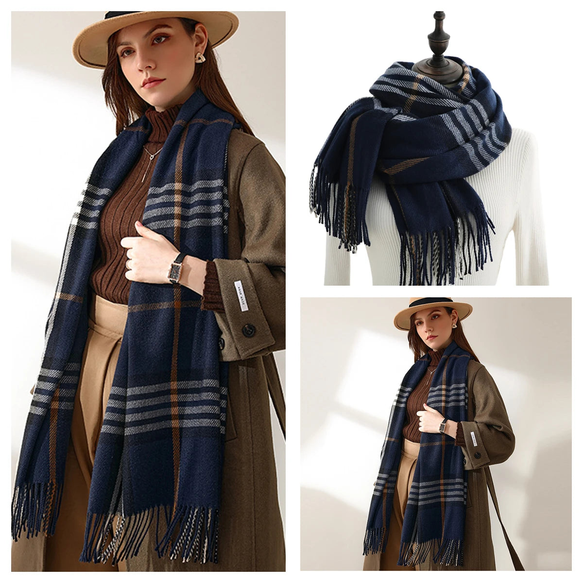 Classic Plaid Blanket Scarf
