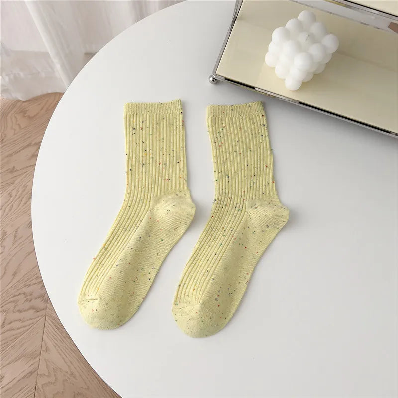 New Socks For Women Long Spring Breathable Casual Colorful Socks Female Japanese Fashion Girls Pile Socks Comfort Soft