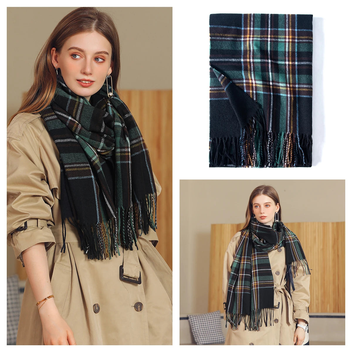Classic Plaid Blanket Scarf