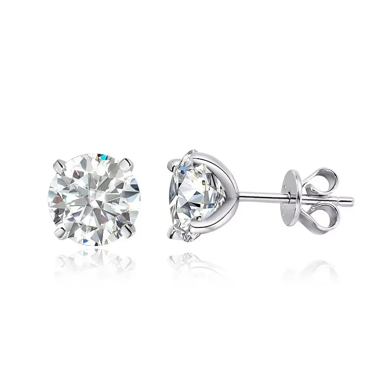 Moissanite Silver Stud Earrings