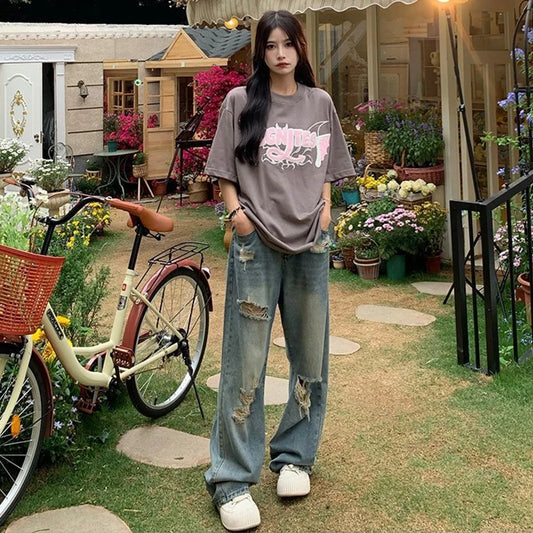 Ripped High Waist Jeans