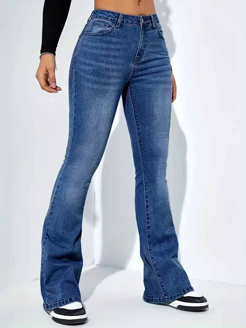 Gray Flare Stretch Jeans