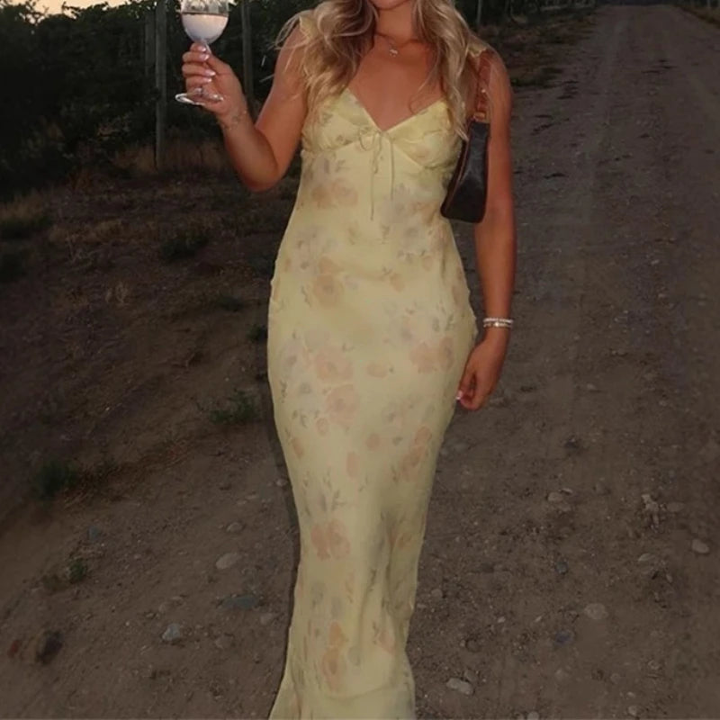Floral Backless Maxi Dress