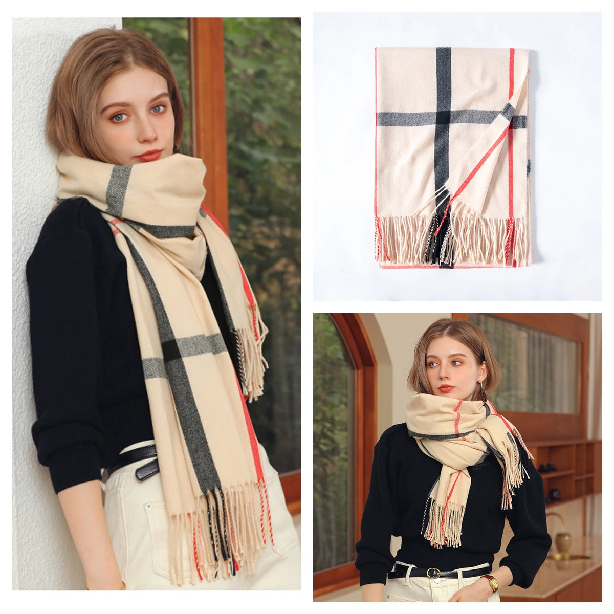 Classic Plaid Blanket Scarf