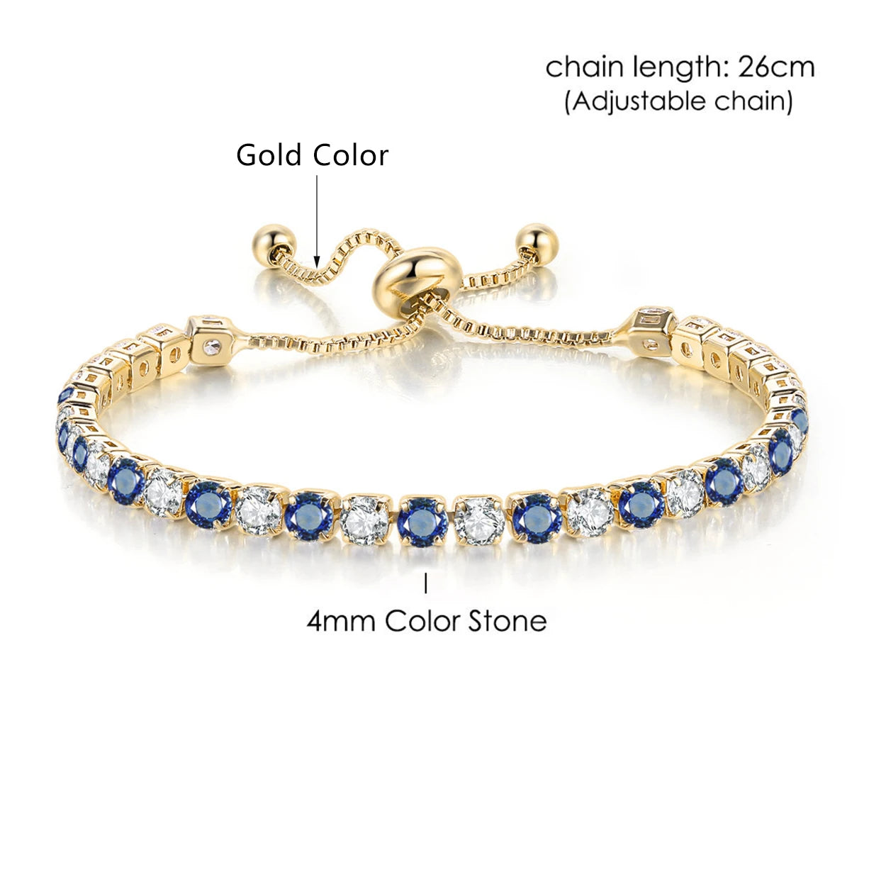 Rainbow Zircon Tennis Bracelet