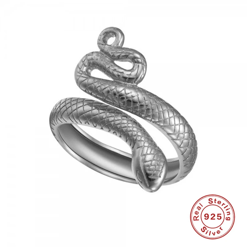 Adjustable Snake Silver Ring