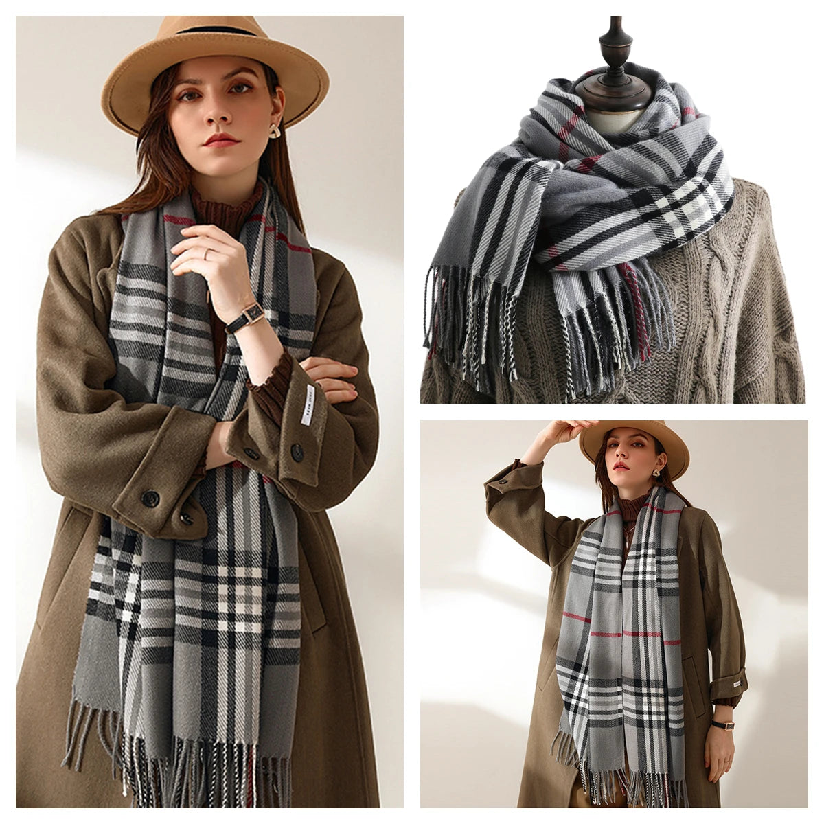 Classic Plaid Blanket Scarf