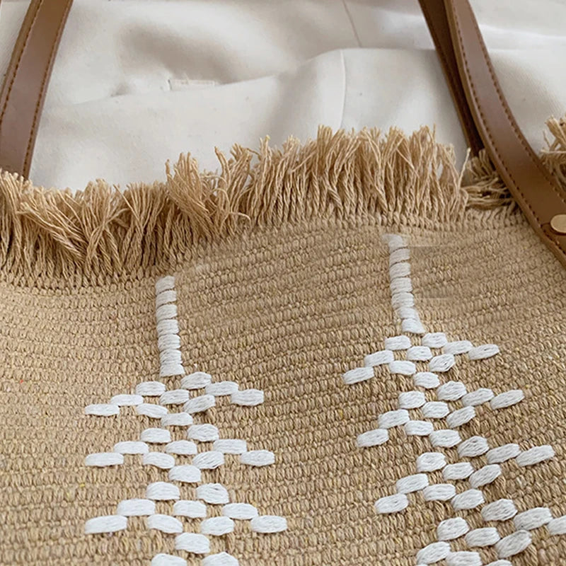 Large Striped Beach Tote