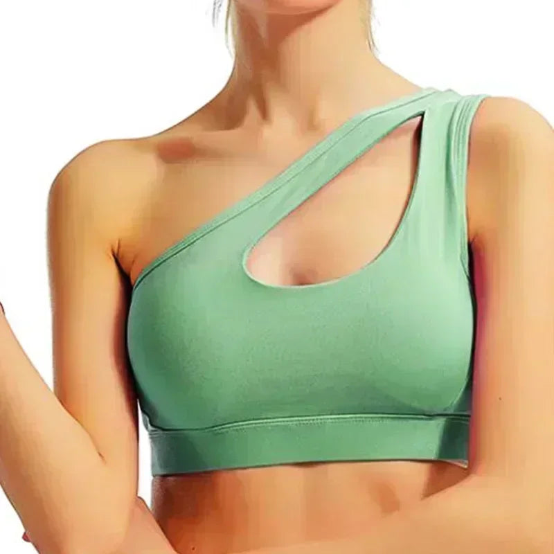 One Shoulder Yoga Bra