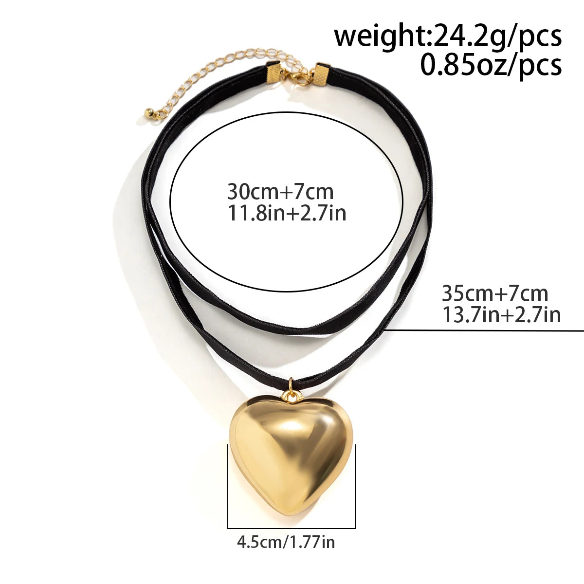 Oversized Heart Choker Necklace