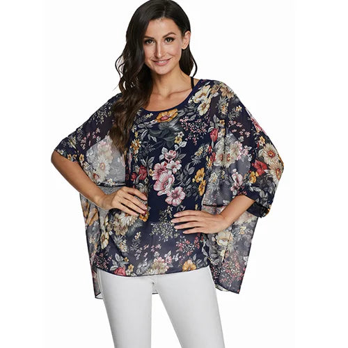 Batwing Boho Chiffon Blouse