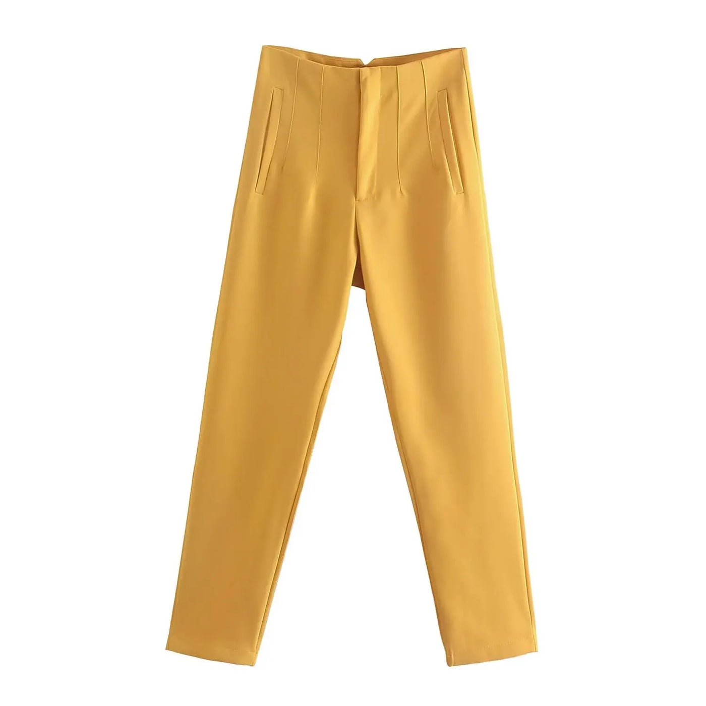 Front Zipper Straight Pants