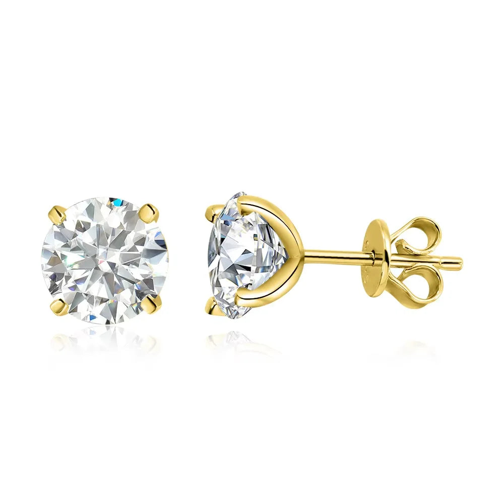 Moissanite Silver Stud Earrings