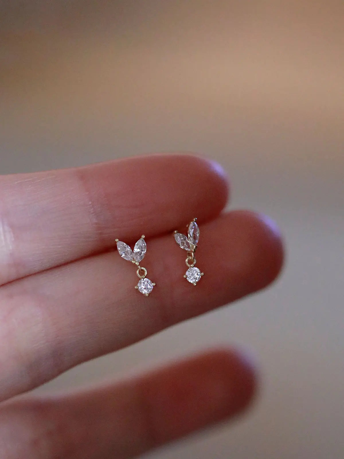 Gold Plated Zircon Studs