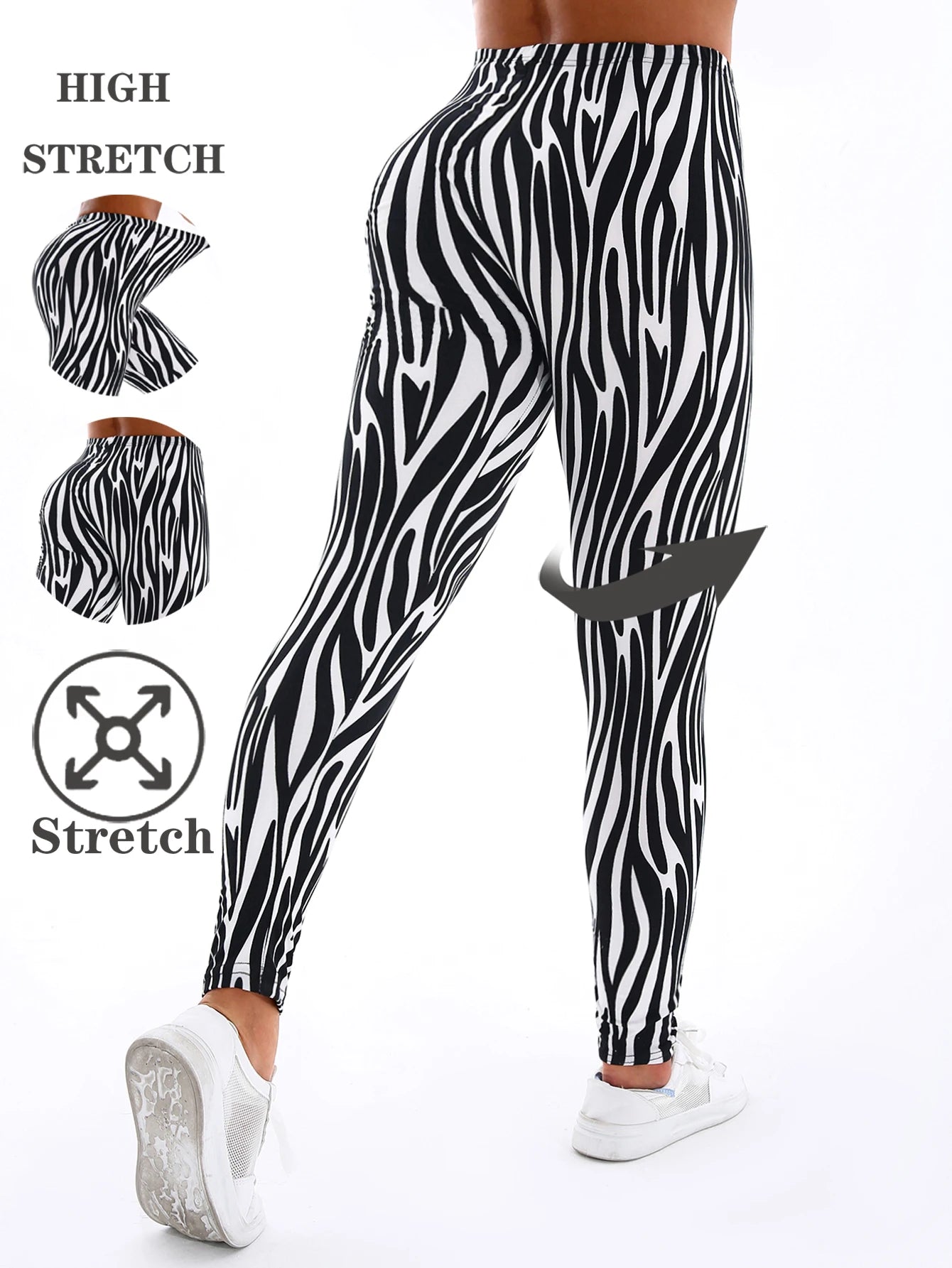 Irregular Striped Yoga Leggings