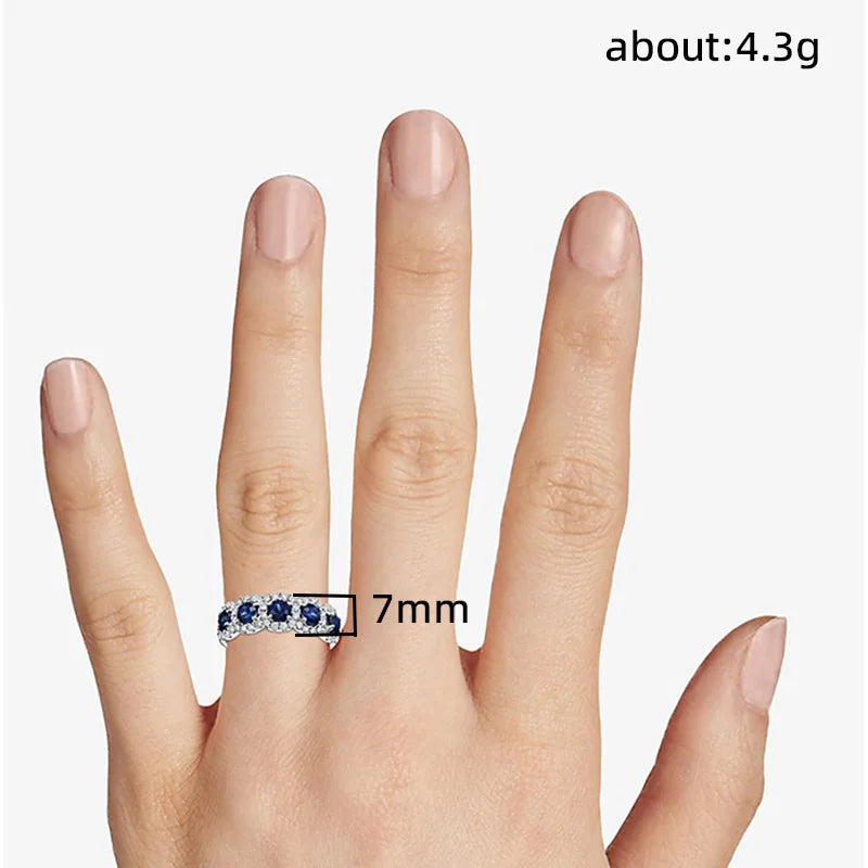 Blue Zircon Bridal Ring