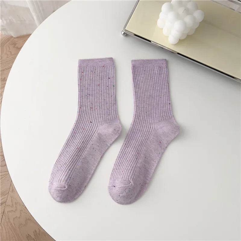 New Socks For Women Long Spring Breathable Casual Colorful Socks Female Japanese Fashion Girls Pile Socks Comfort Soft