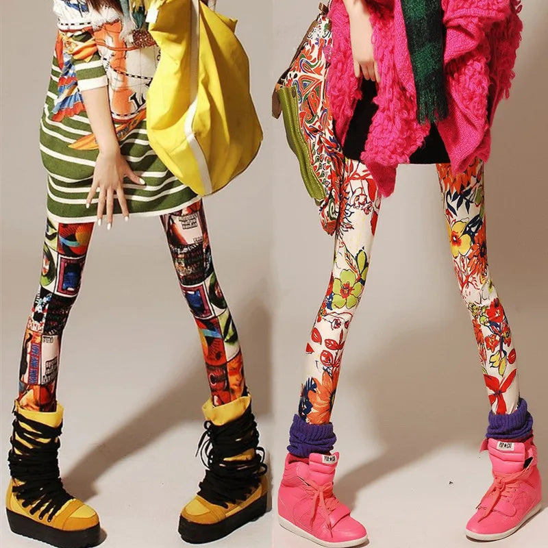 Colorful Patterned Fashion Leggings