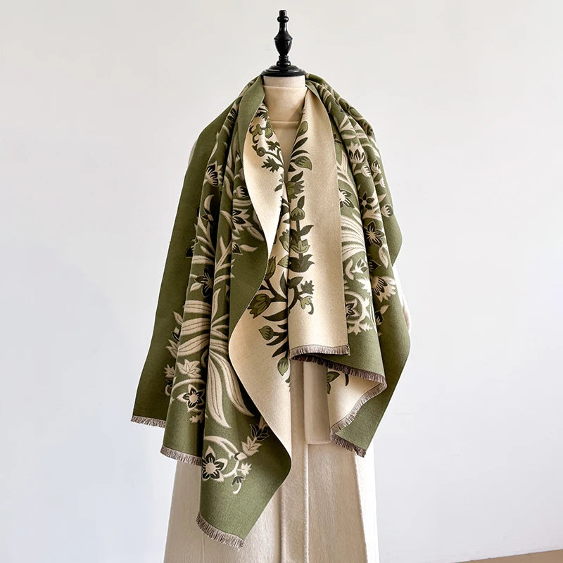 Floral Jacquard Pashmina Shawl