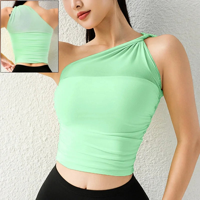 One Shoulder Yoga Bra