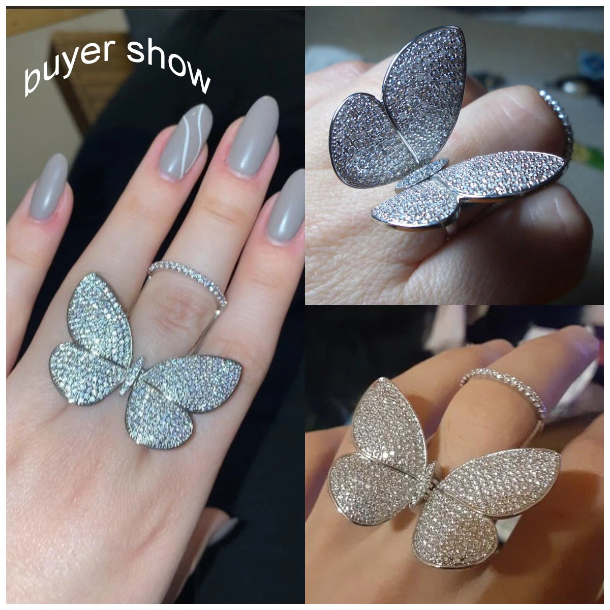 Movable Butterfly CZ Ring