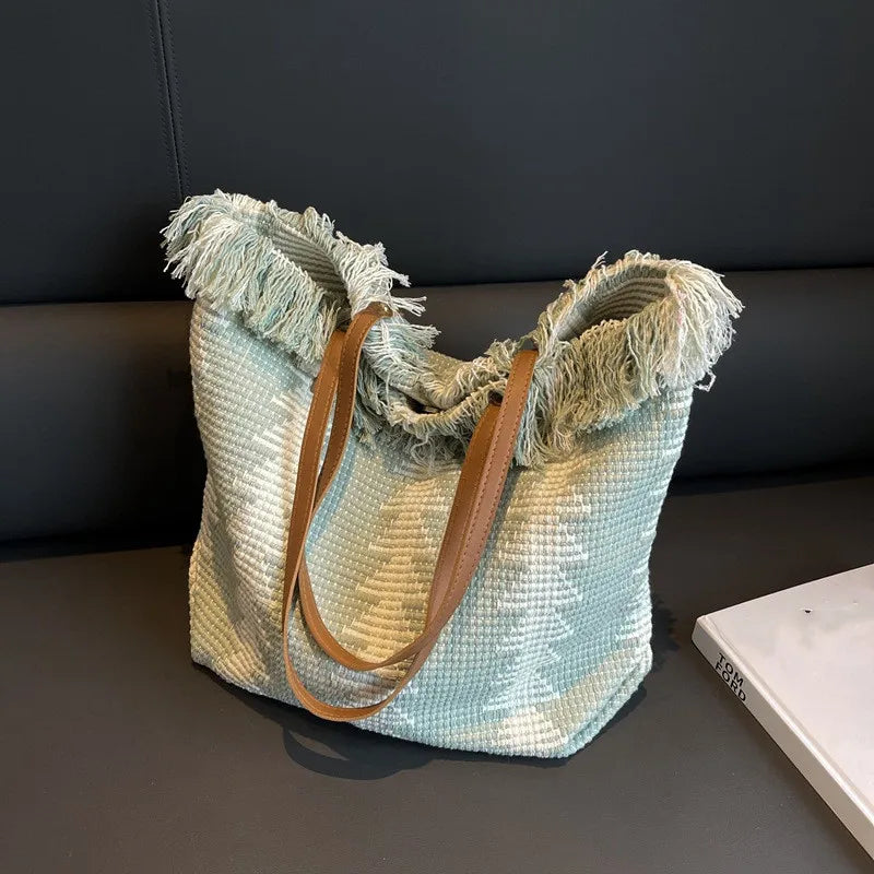 Large Striped Beach Tote