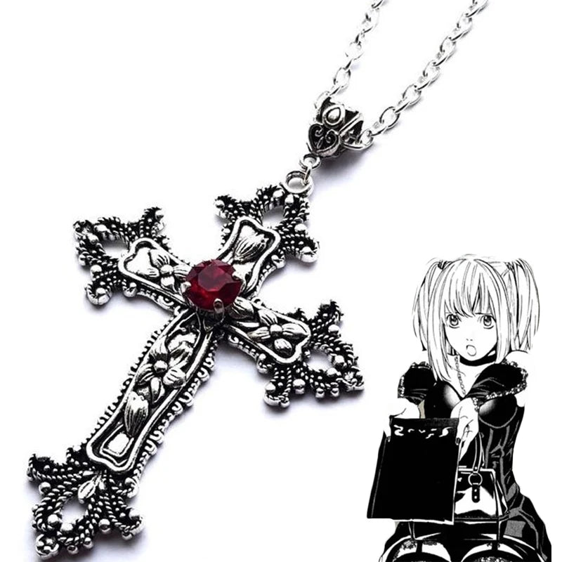 Gothic Crystal Cross Necklace