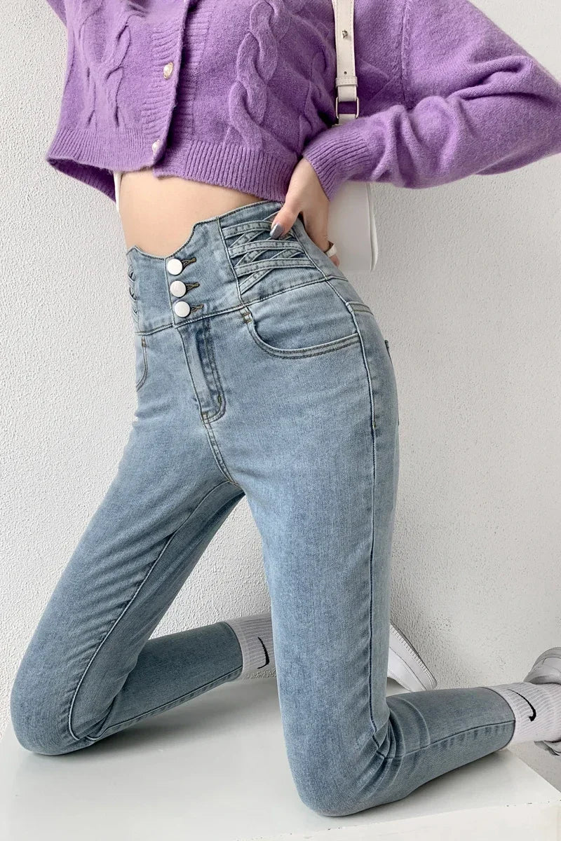 Four Button Skinny Jeans