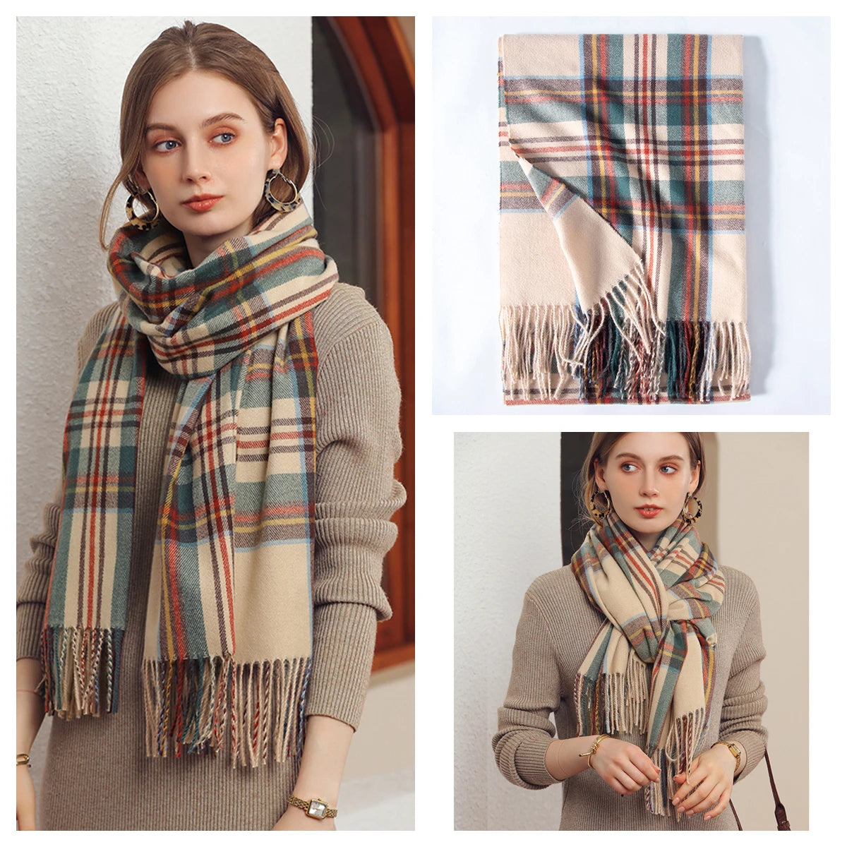 Classic Plaid Blanket Scarf