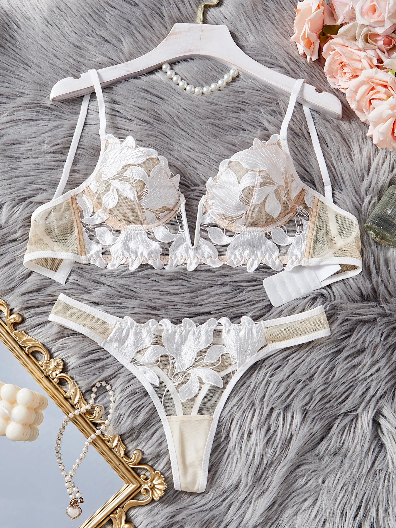 Floral Lace Brief Set
