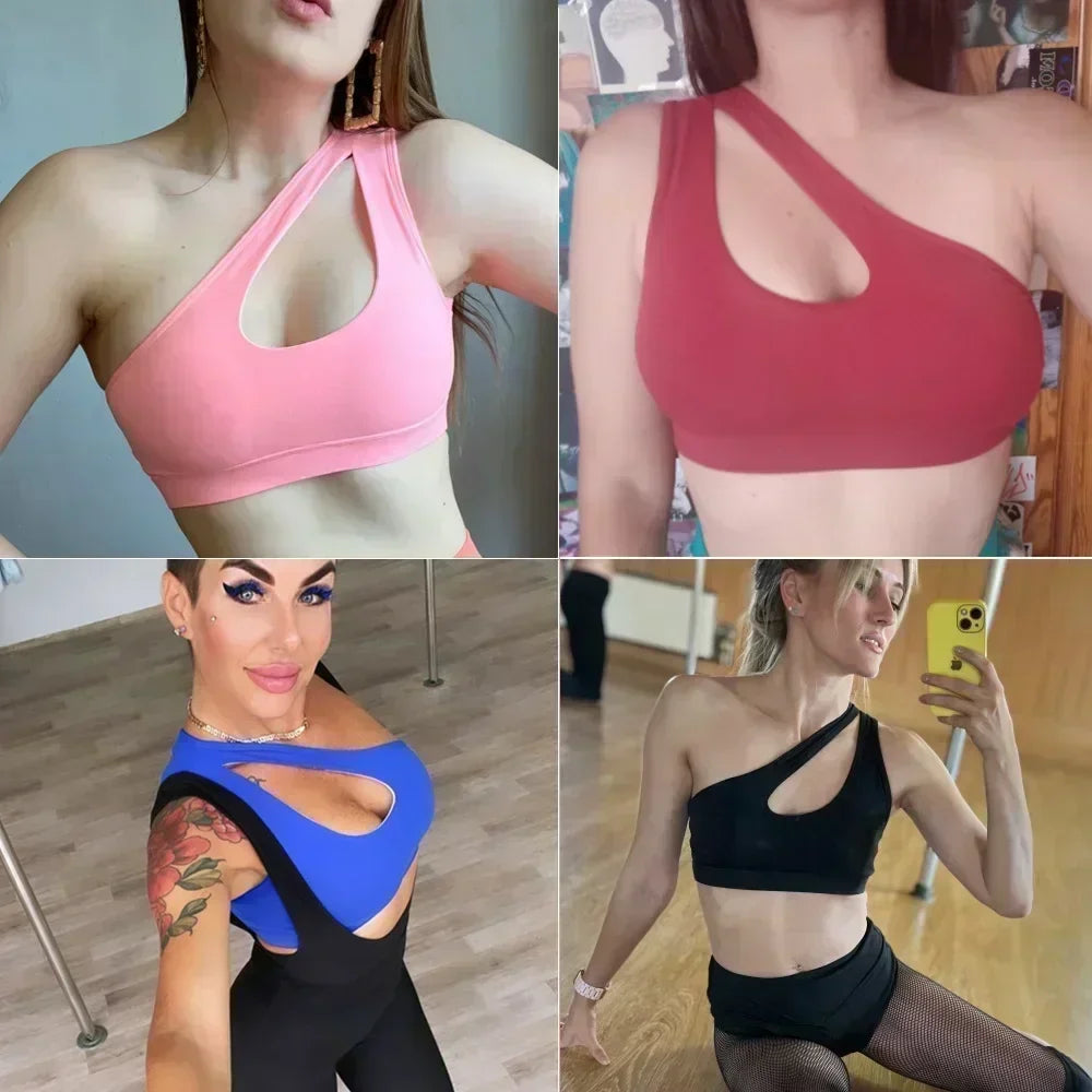 One Shoulder Yoga Bra