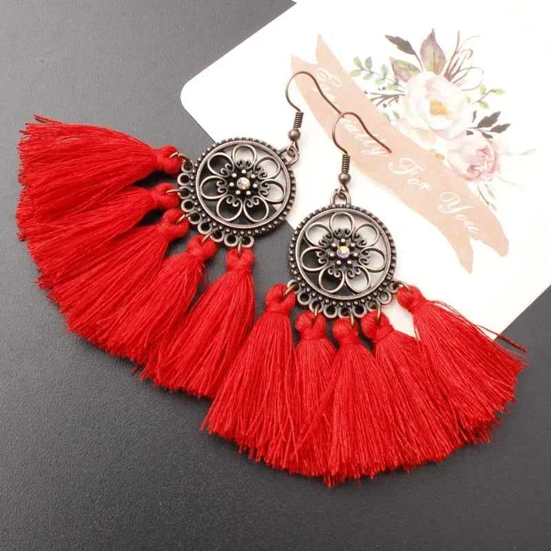Bohemian Tassel Drop Earrings