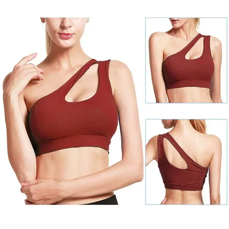 One Shoulder Yoga Bra