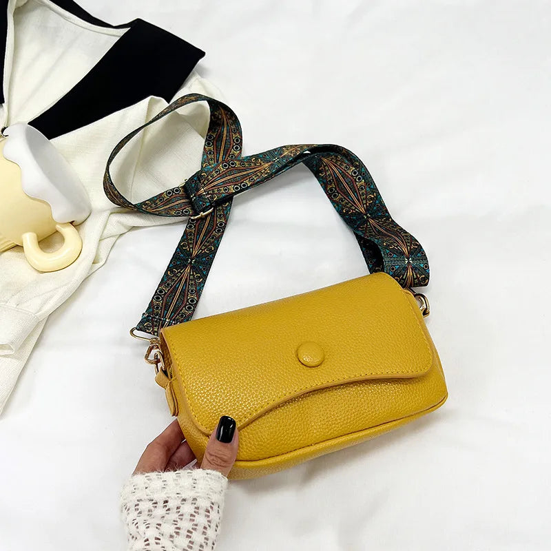 Wide Strap Flap Bag