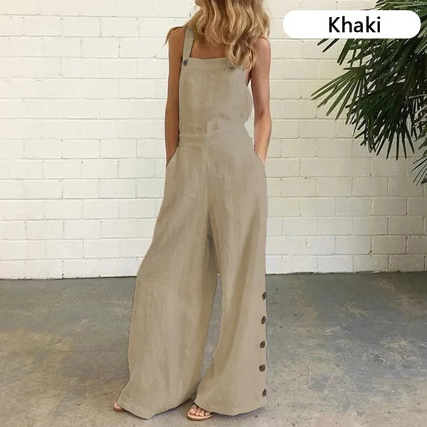 Pocket Suspender Wide Jumpsuit