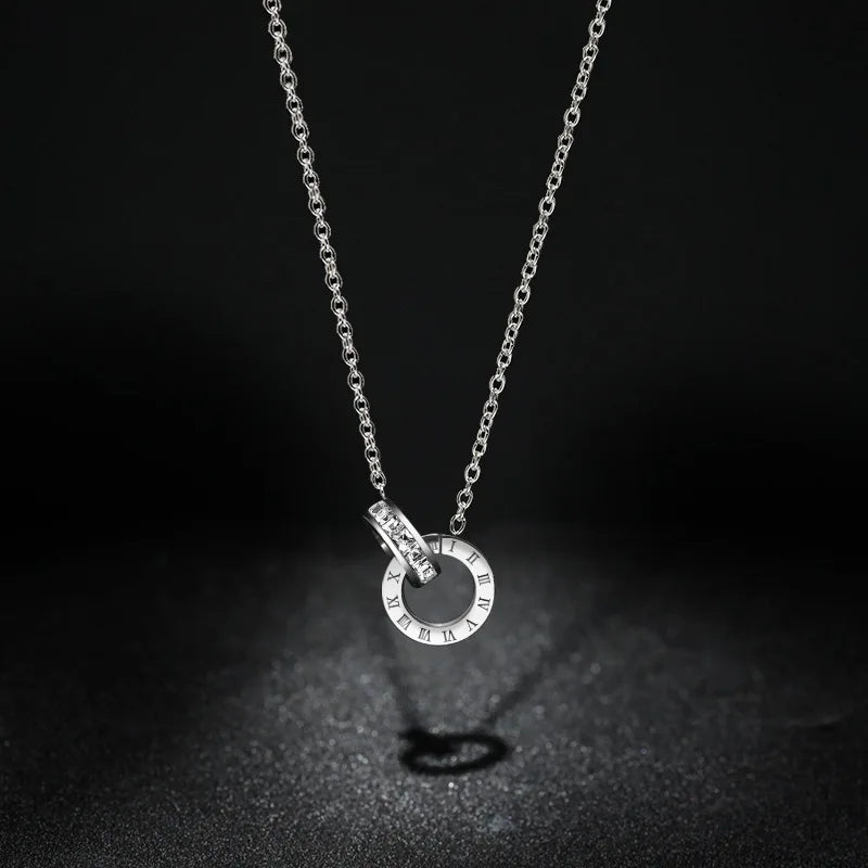 Crystal Roman Circle Necklace