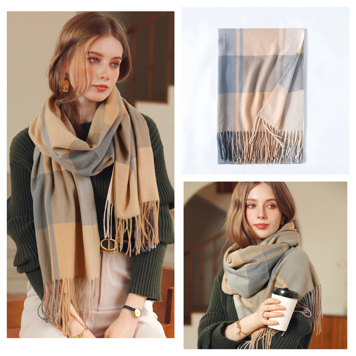 Classic Plaid Blanket Scarf