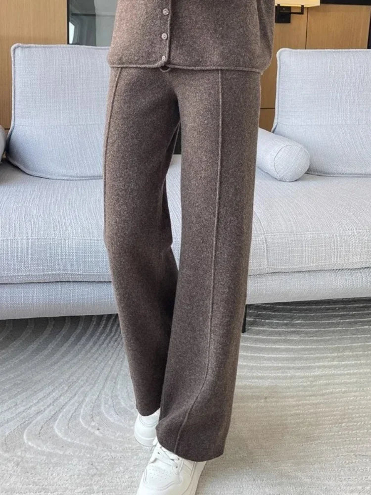 Knitted Wide Leg Pants