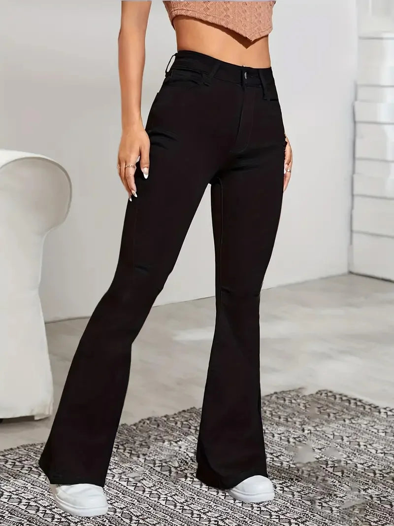 Gray Flare Stretch Jeans