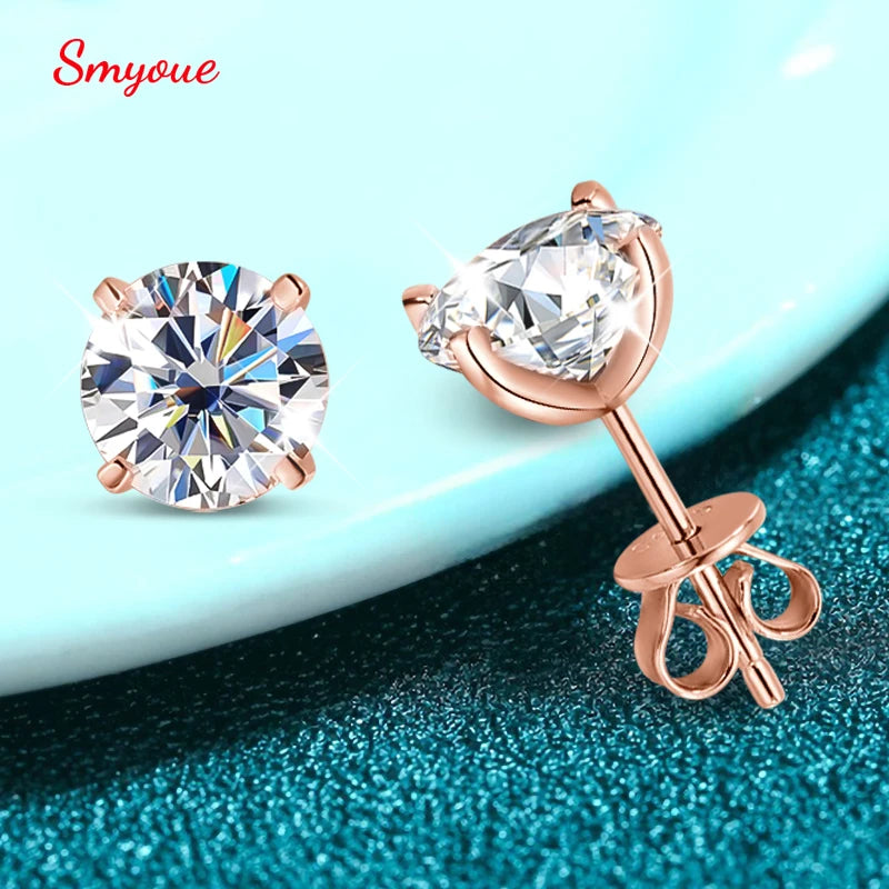Moissanite Silver Stud Earrings