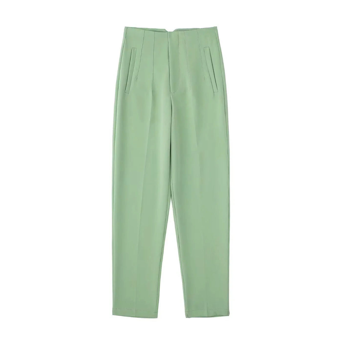 Front Zipper Straight Pants