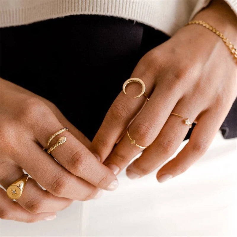 Adjustable Snake Silver Ring