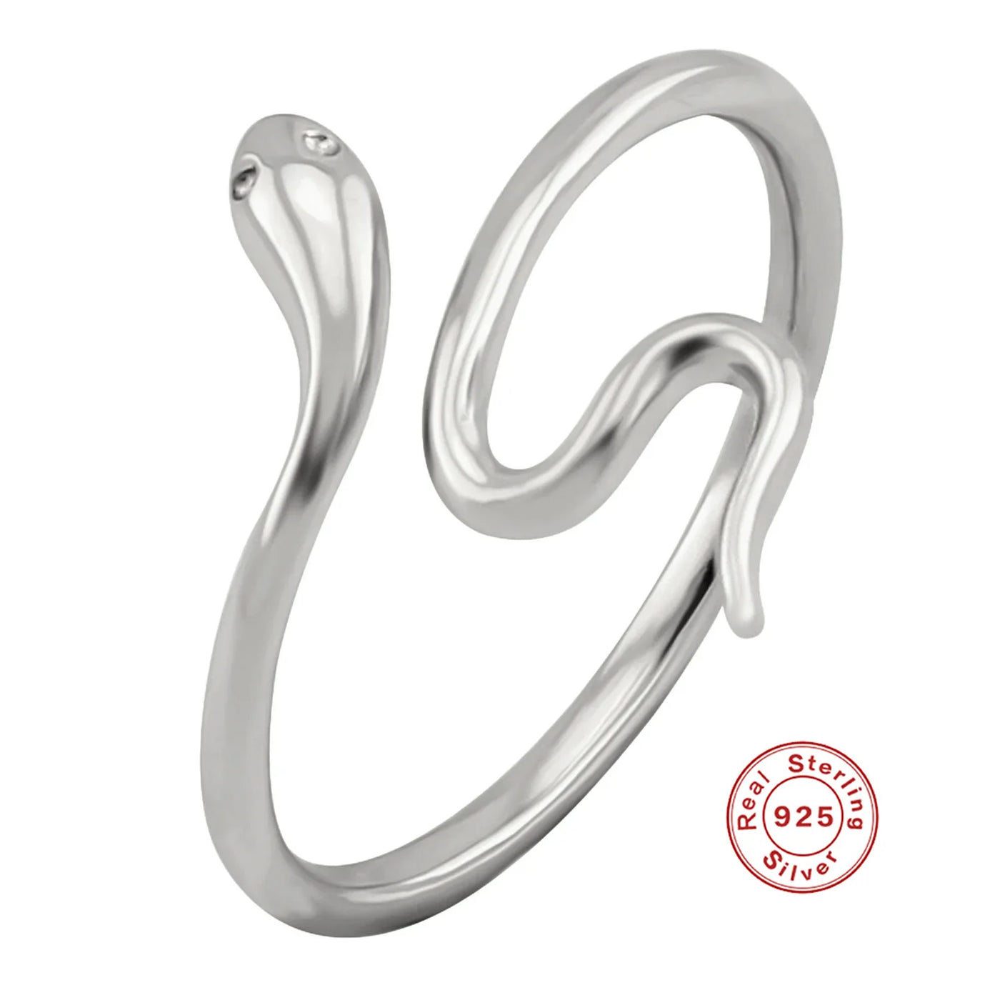Adjustable Snake Silver Ring