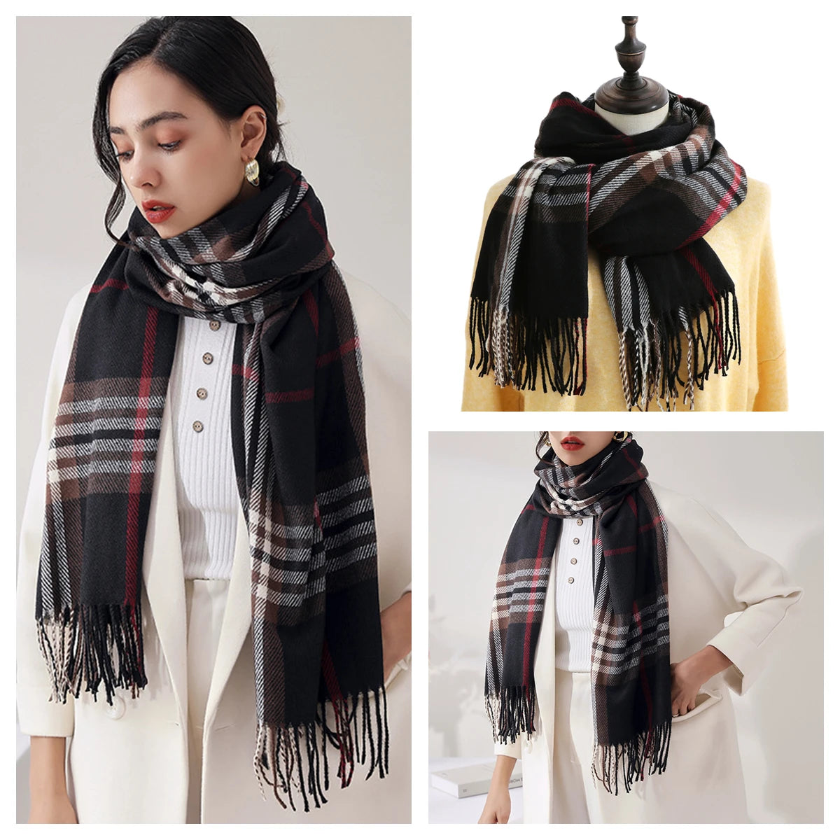 Classic Plaid Blanket Scarf