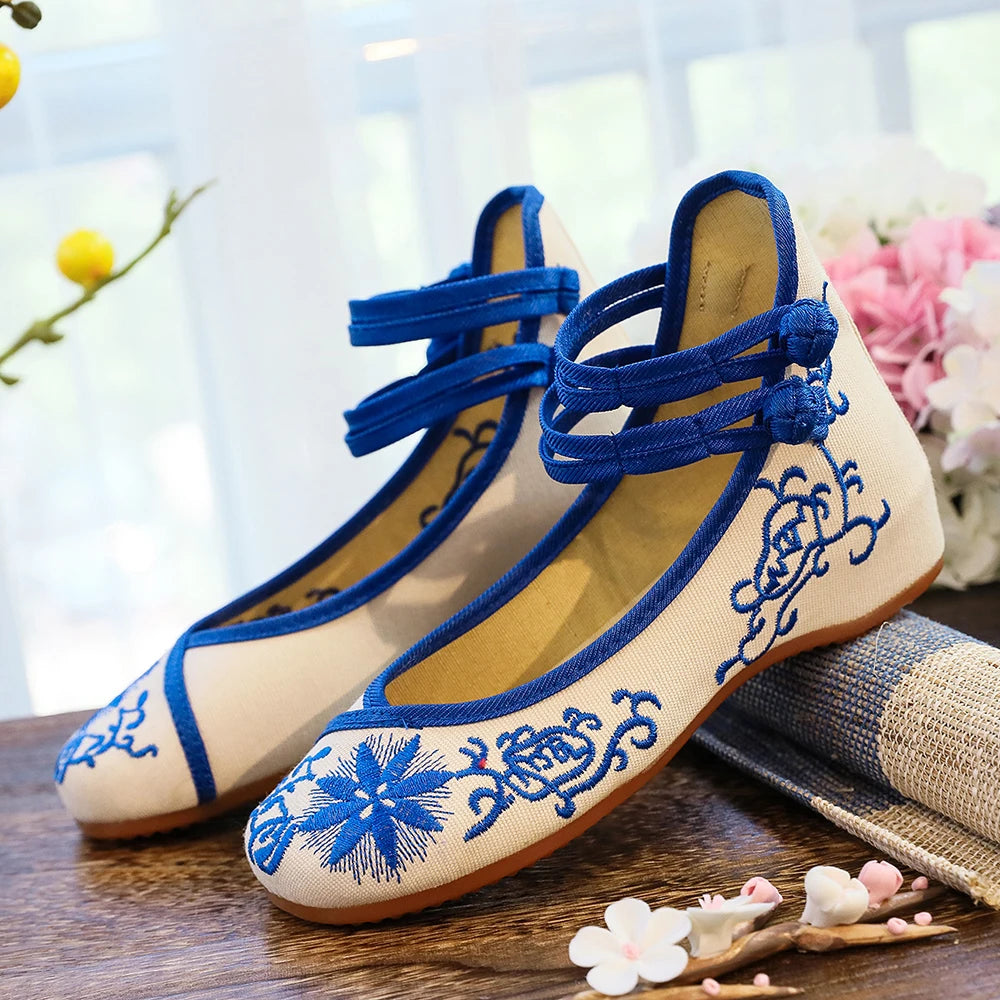 Sunflower Embroidered Canvas Flats