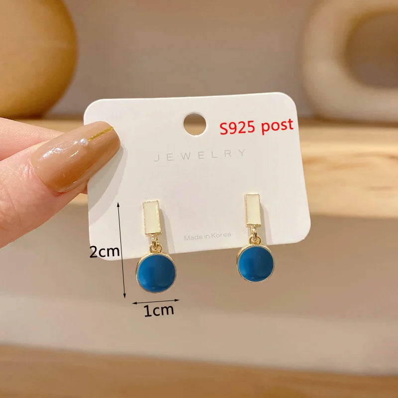 Blue Butterfly Drop Earrings