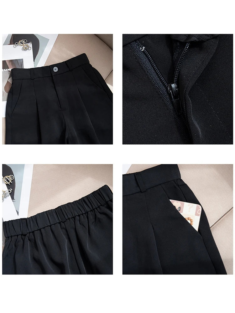 Wide-Leg Office Shorts
